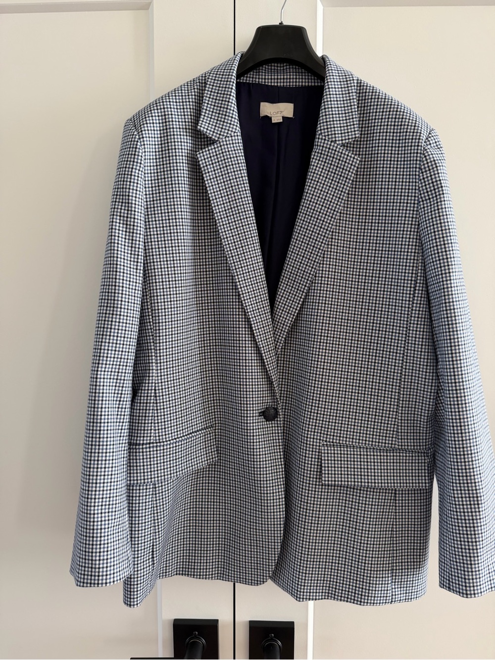 Women’s LOFT Blue, Black, and White Blazer
